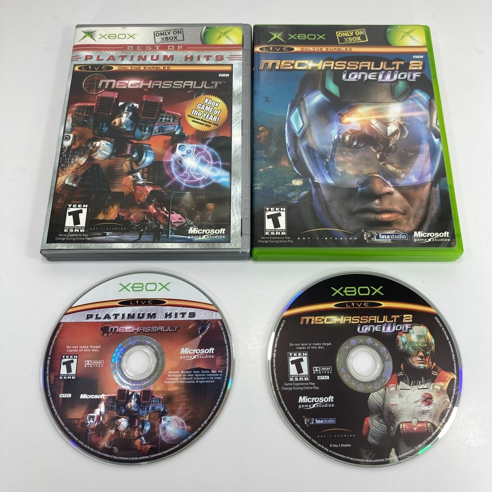 MechAssault 1 & 2 Lone Wolf (Microsoft Xbox, 2002 2004) OG‎ Original Bundle Lot
